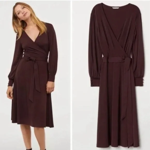 H&M | Dresses | Hm Elegant Burgundy Vneck Wrap Dress Sizes | Poshmark H&M | Dresses | Hm Elegant Burgundy Vneck Wrap Dress Sizes | Poshmark